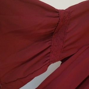Zac & Rachel Tops - ❤Zach & Rachel 2x Burgundy Bell Sleeve Blouse with Zac & Rachel Tops - ❤Zach & Rachel 2x Burgundy Bell Sleeve Blouse with